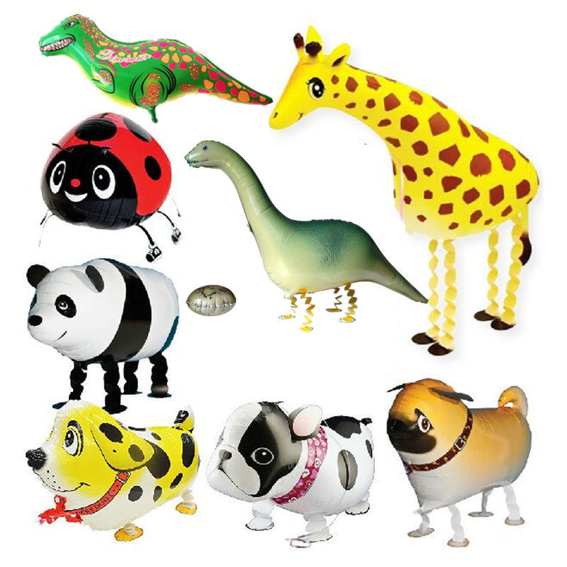 Children Walk Animal Cartoon Aluminum Film Balloon Activity Placement Baby Birthday Party Scene Decorative Balloons