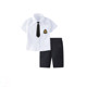 Children's white shirt performance clothing set boys white shirt short-sleeved overalls shorts kindergarten graduation uniform