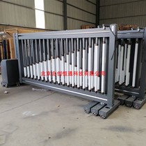 Factory gate suspension door sliding door Villa courtyard iron art aluminum Art door stainless steel telescopic door electric straight door