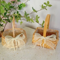 Flower Arrangement Basket Willow Flower Basket Fruit Basket Fairy Style Princess Basket Picking Picnic Basket