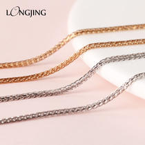 Longjing S925 silver chain Childrens clavicle chain necklace Chopin chain box chain Naked chain with chain Simple accessories 1004