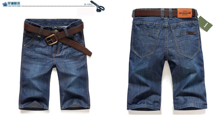 Mùa hè quần short denim nam phần mỏng 5 điểm quần lỏng thẳng quần 衩 trung niên của nam giới thường 6 điểm của nam giới ống túm áo nam đẹp