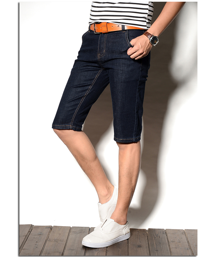 Mùa hè quần short mỏng denim quần Sáu quần lỏng lẻo trung niên người đàn ông và người đàn ông thẳng lăm Shorts điểm đất 6