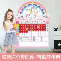 Childrens growth reward and punishment self-discipline table Reward table Household daily punch card Good habit development record table Reward sticker