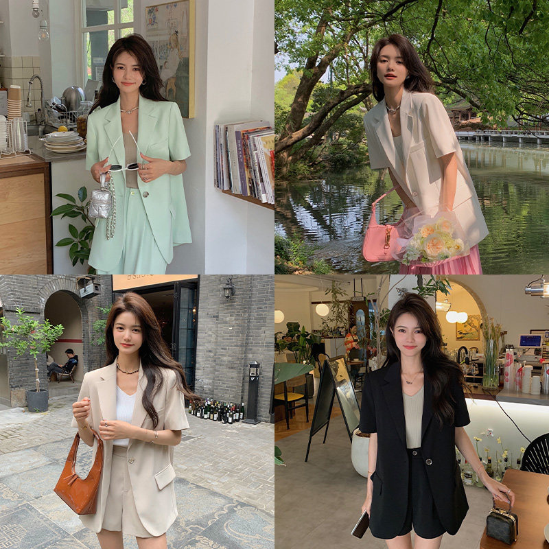 Summer Multicolor Short Sleeve Suit