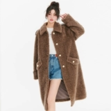 Тедди в стиле!Свободное длинное пальто из 100% шерсти