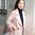 Hàn Quốc phiên bản của áo len ngắn hoang dã nữ phần dài nhỏ dày dày hai mặt áo len mẫu áo dạ ngắn đẹp 2021 Áo len lót đôi