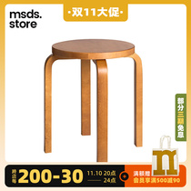 Finland imported Artek Aalto Stool E60 four-legged round stool Nordic classic minimalist design solid wood stool