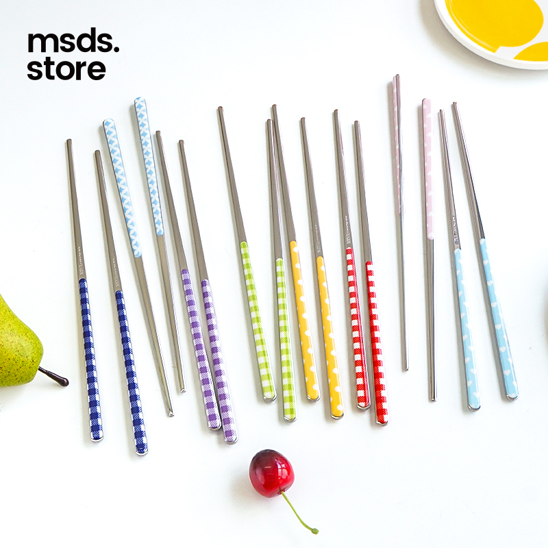 Italian Neva Stainless Steel Chopsticks, Household Dopamine ins Style Tableware, Colorful Anti-Mold Chopsticks for Gift Giving