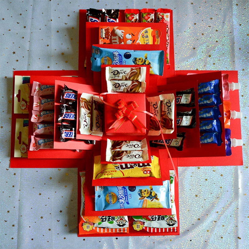 The fifth floor blast Gift box multi-storey Dolls pleasantly surprised Box Draw money Internet celebrity diy boy a birthday present girl student children