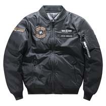 Jacket Male Air Force ma-1 trend handsome pilot embroidered jacket winter plus cotton baseball collar double-sided wear cotton clothes