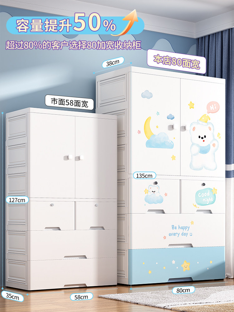 Xingyou Thickened Baby Storage Cabinet Baby Wardrobe Children's Clothes Storage Cabinet Plastic Household Snack Cabinet Drawer Type
