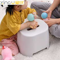 Xingyou small stool household plastic low stool changing shoe stool home bench childrens bathroom toilet foot stool non-slip