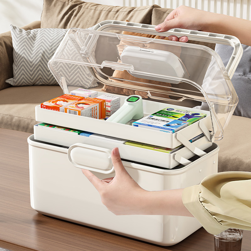 Medicine Box Home Clothing Domestic Large Capacity Medicine Case Multilayer Drug Containing Box Medicine Containing Box Emergency Medical Box-Taobao
