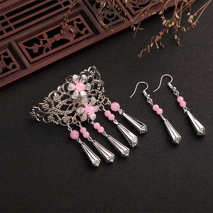 Trang phục COS kiểu cổ tiara phụ kiện tóc hiệu suất Han trang phục tua tóc cổ điển trên kẹp tóc chải tóc văn học tươi băng đô nữ