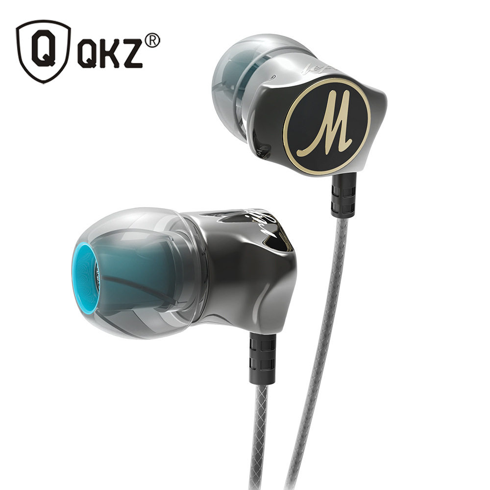 QKZ DM7 Headphones In Ear Style Heavy Bass Metal With Wheat Headphones Fashion Wire Control Fever HIFI Headphones Earplugs-Taobao