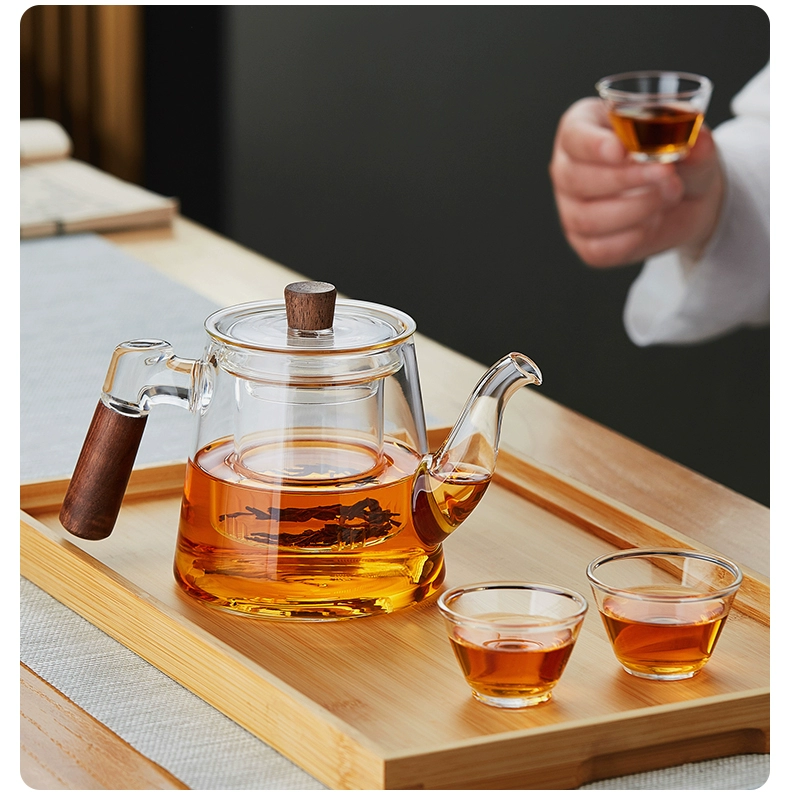ấm pha trà thủy tinh có lõi lọc Chịu Nhiệt Độ Cao Ấm Trà Thủy Tinh Dày Nồi Đơn Trà Tách Nước Hộ Gia Đình Hoa Nhỏ Ấm Trà Trà Đen Bộ Trà Trà ấm lọc trà thủy tinh bo am tra thuy tinh