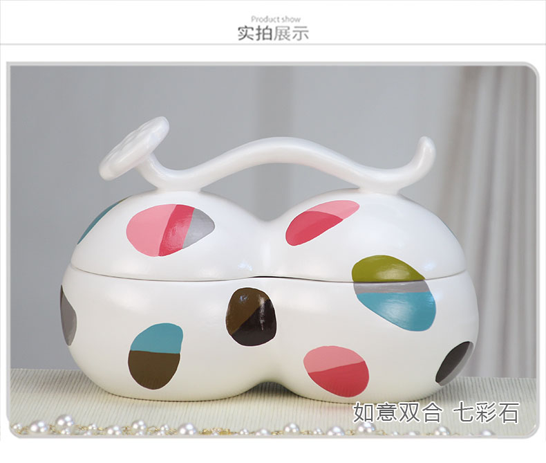 Great well satisfied receives candy jar dried fruit box storage tank creative ceramic pot candy box to receive a case of household living room