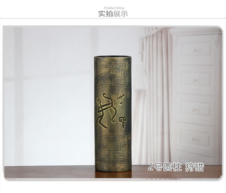 Imitation bronze furnishing articles of Chinese style household adornment ceramics handicraft sitting room whatnot rich ancient frame study ornament