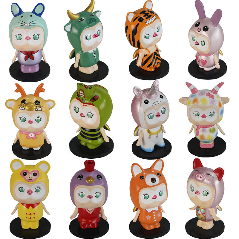 Zodiac ornament ceramic express cartoon hand do tide play doll, secondary yuan decoration small place, a birthday present