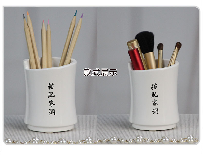 Creative ceramic vase there character study office gift office supplies customized desktop stationery receive a barrel