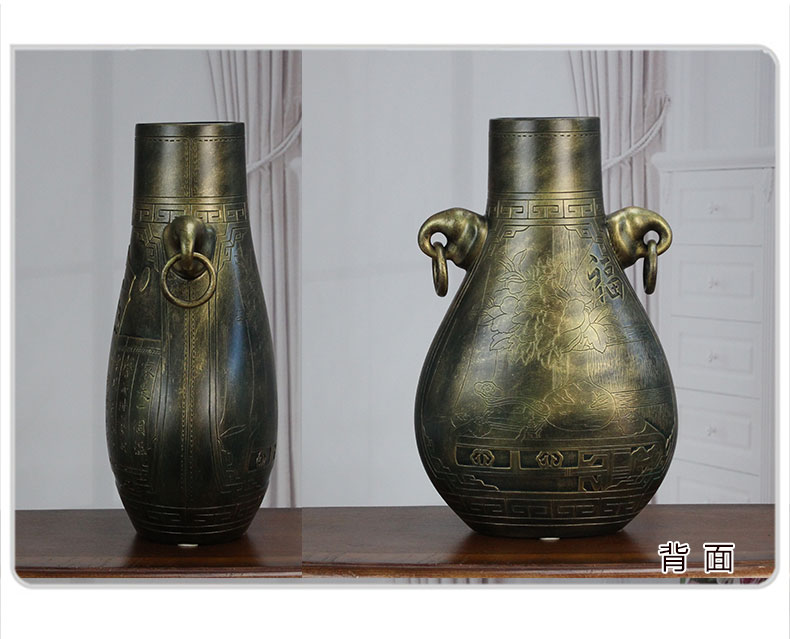 Great well imitation bronze ceramic furnishing articles decoration sitting room TV whatnot study Chinese style household adornment handicraft