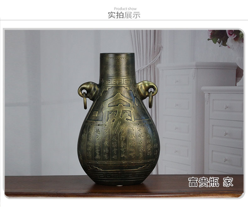 Great well imitation bronze ceramic furnishing articles decoration sitting room TV whatnot study Chinese style household adornment handicraft