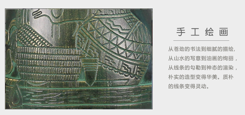 Imitation bronze furnishing articles of Chinese style household adornment ceramics handicraft sitting room whatnot rich ancient frame study ornament