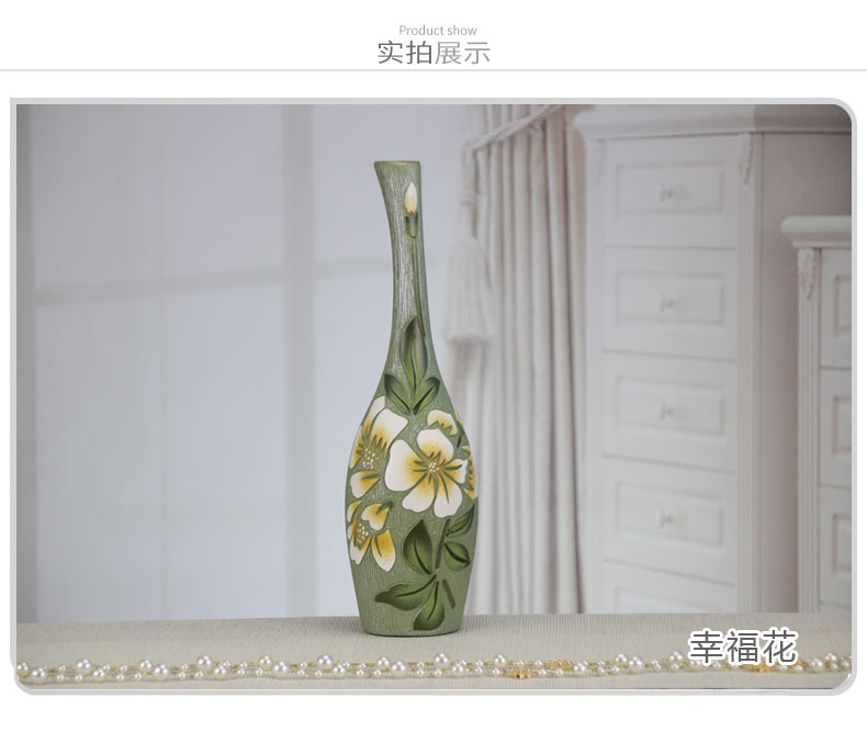 Large ceramic youth well dried flowers, flowers in the living room furnishing articles furnishing articles of modern home decoration crafts vases, flower implement