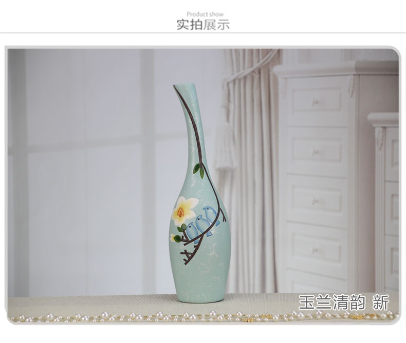 Large ceramic youth well dried flowers, flowers in the living room furnishing articles furnishing articles of modern home decoration crafts vases, flower implement