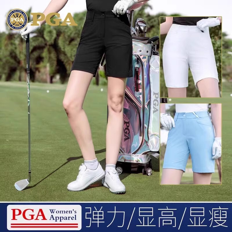 Pga Golf Women's Spring and Summer Golf Clothing Women's Elastic Shorts Casual Pants Mid-Length Pants Short-Sleeved T-Shirt Set Pga Golf Women's Spring and Summer Golf Clothing Women's Elastic Shorts Casual Pants Mid-Length Pants Short-Sleeved T-Shirt Set