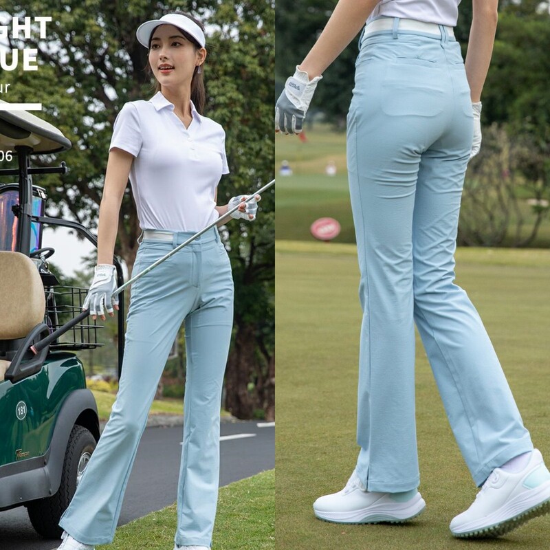 2025 New Style Women's Golf Pants, Fashionable Korean Style Flared Long Pants, Slim Fit with Elastic Waistband, Slimming Golf Pants for Women 2025 New Style Women's Golf Pants, Fashionable Korean Style Flared Long Pants, Slim Fit with Elastic Waistband, Slimming Golf Pants for Women