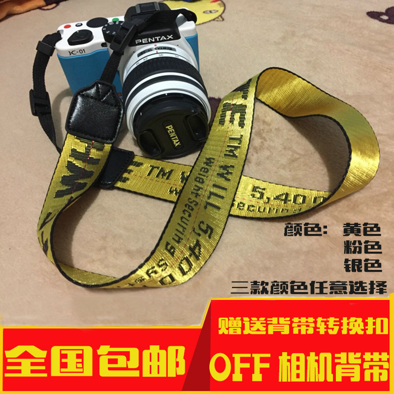 OFF Letter Camera Cuddle Bag Applies Bingles K50 Fuji XT10 XA10 Sony rx100 Micro Single Eye Camera Anti Shoulder Strap