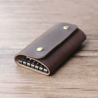 Ретро кожаная вместительная и большая оригинальная ключница подходит для мужчин и женщин, из натуральной кожи, воловья кожа