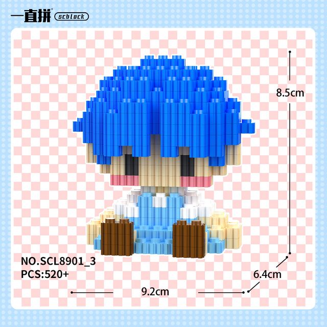 Ranma ½ Anime Merchandise Tendo Akane Sanpū Assembled Educational Toy Interlocking Building Block Model Small Figurine