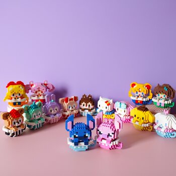 Small Particle Assembled Building Blocks Cute Cartoon Cup Cinnamon Dog Star Dew Pokemon Kidsren's Educational Toy Gift