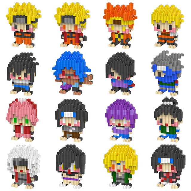 Naruto Building Blocks Anime Merchandise Naruto Itachi Sasuke Kakashi Hinata Sakura Series Model Figurines