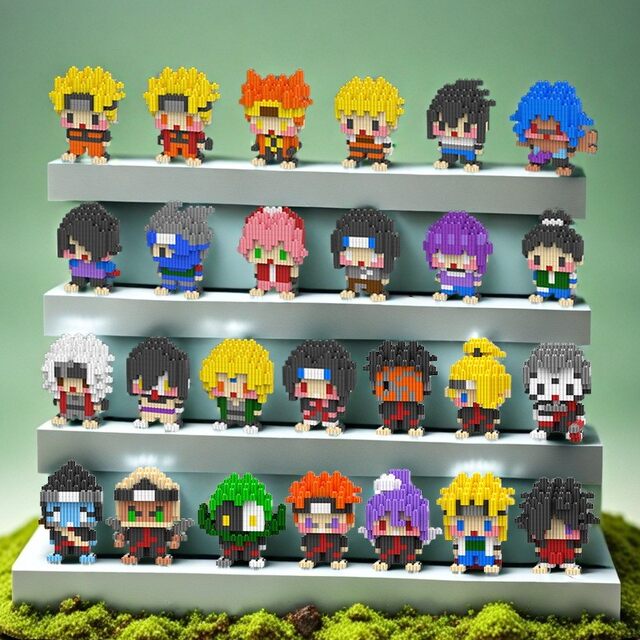 Naruto Building Blocks Anime Merchandise Naruto Itachi Sasuke Kakashi Hinata Sakura Series Model Figurines
