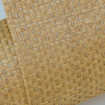 Natural straw wallpaper twine mixed wallpaper black plant weaving wallpaper cabinet door veneer ceiling background wallpaper