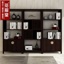 New Chinese style solid wood bookshelf Modern Zen calligraphy rack bookcase combination study simple furniture customization