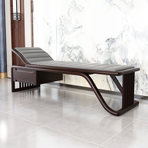 Rosewood Nordic solid wood chaise longue beauty sofa Leather sofa recliner Chaise longue bedroom bed tail stool Taffy chair