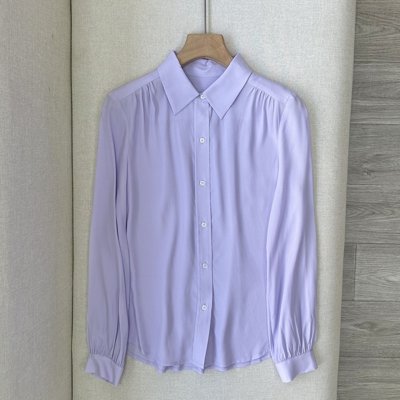 Good Quality Mulberry Silk + Viscose, Elegant and Versatile Single-Breasted Long-Sleeved Silk Shirt 10250 Good Quality Mulberry Silk + Viscose, Elegant and Versatile Single-Breasted Long-Sleeved Silk Shirt 10250