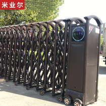 Electric Telescopic Gate School Factory Automatic Stainless Steel Intelligent Remote Control Trackless Site Telescopic Door Manufacturer Folding Doors