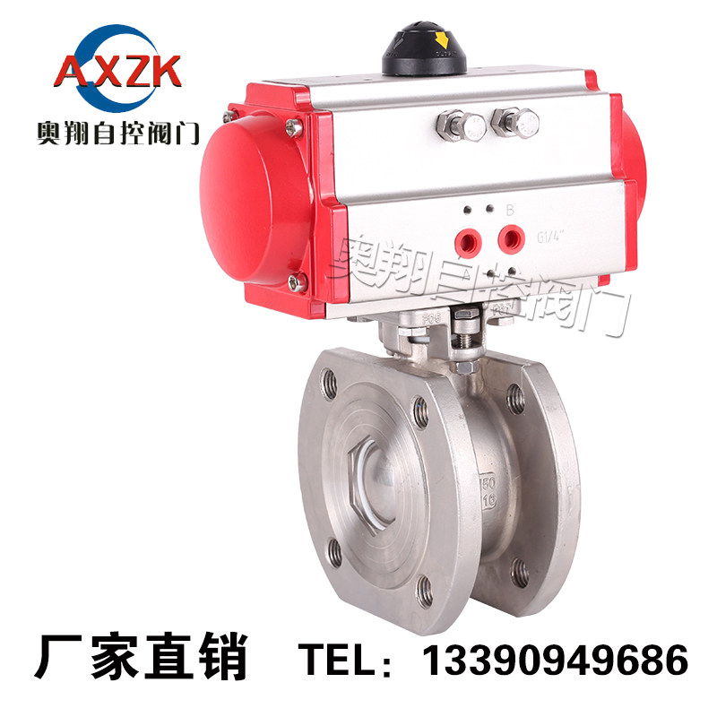OXiang Q671F Pneumatic Italian-style slim ball valve cut off valve DN20 25 32 40 50 50 80100