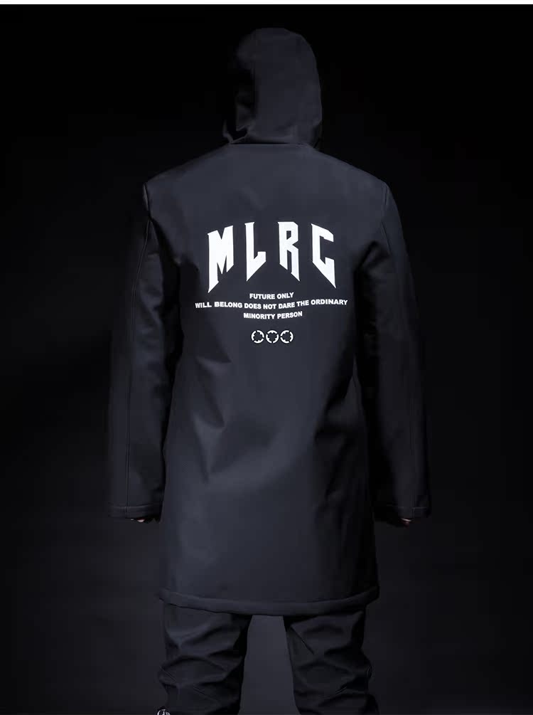 Myloricae áo gió thể thao nam trùm đầu cộng với nhung chống thấm nước xu hướng mùa đông lỏng áo dài giản dị - Áo gió thể thao áo gió uniqlo nam