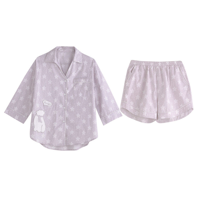 Pyjama pour femme en Coton à manches - Ref 2993731 Image 5