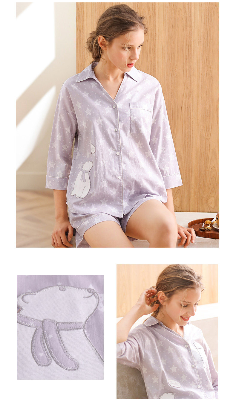 Pyjama pour femme en Coton à manches - Ref 2993731 Image 16