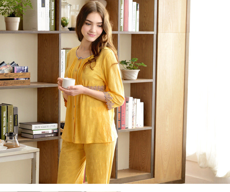 Pyjama pour femme en Coton à manches - Ref 2993709 Image 13