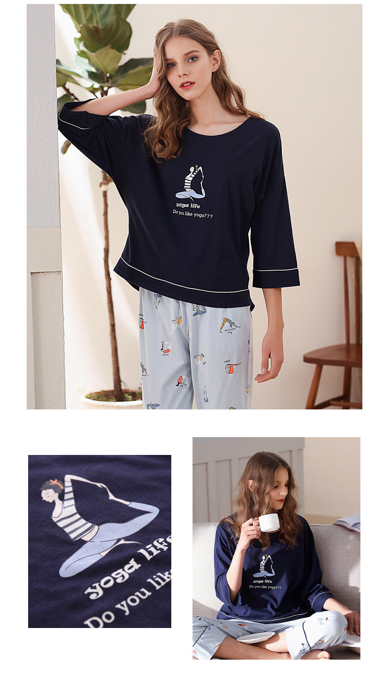 Pyjama pour femme en Coton à manches - Ref 2993698 Image 16