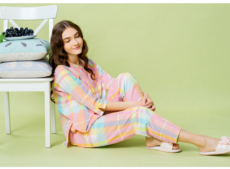 Pyjama pour femme en Coton à manches - Ref 2993758 Image 13